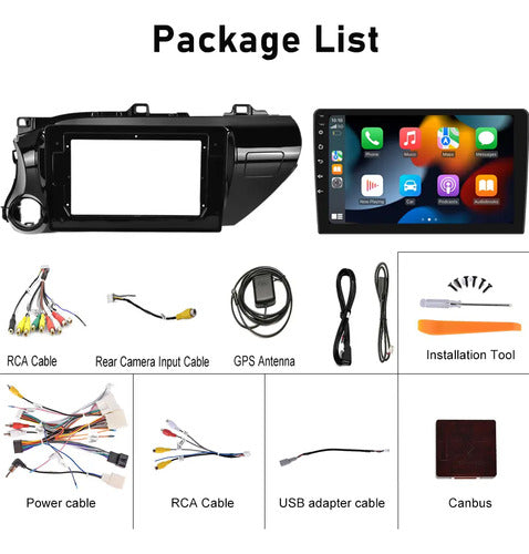 Stereo Multimedia Toyota Hilux 2017/18 Carplay Android Auto