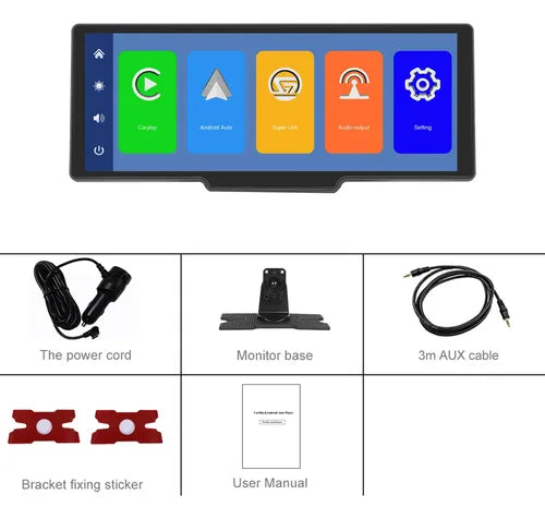 Pantalla 10 Pulgadas  12v Auto Carplay/ Android Auto + Cam