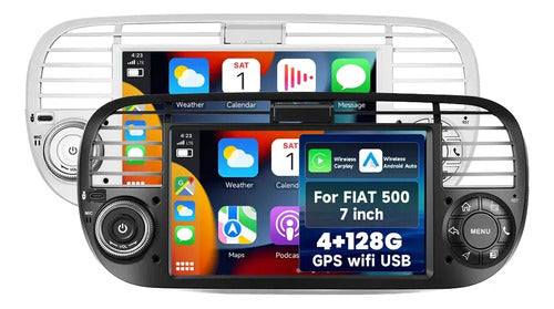 Estereo Carplay Android Auto Fiat 500 7  4gb 128gb