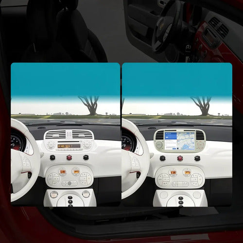 Estereo Carplay Android Auto Fiat 500 7  4gb 128gb Blanco