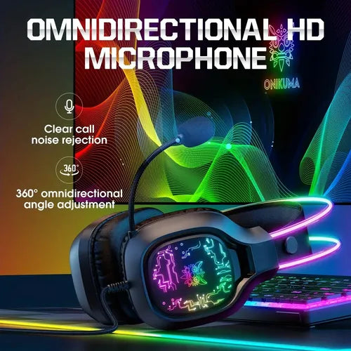 Auriculares Gamer Vincha Para Pc Onikuma X22 Con Micrófono