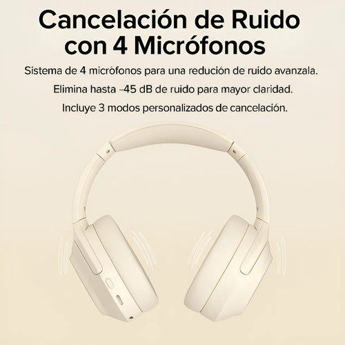 Auriculares Langsdom Over-ear Anc Auto 70hs Bluetooh 5.4 Color Negro
