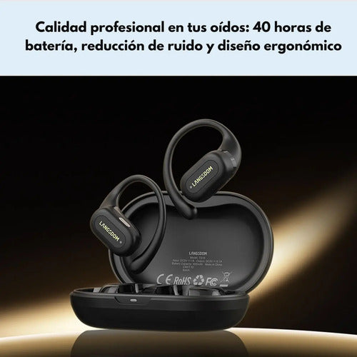 Auriculares Langsdom Ts19 Bluetooth Inalámbricos Open Ear Deportivo Negro