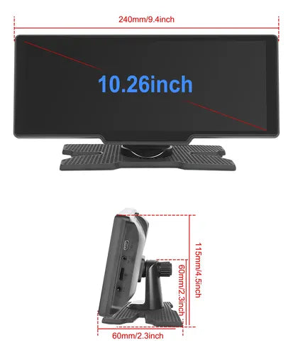 Pantalla 10 Pulgadas  12v Auto Carplay/ Android Auto + Cam