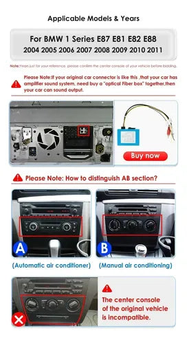 Pantalla Carplay Android Bmw Serie 1 2003/2013