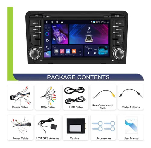Pantalla Estereo Audi A3 2003-2012 Carplay Android  4gb 64gb