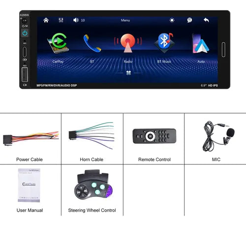 Stereo Pantalla Univer 1din Universal Carplay Android Auto