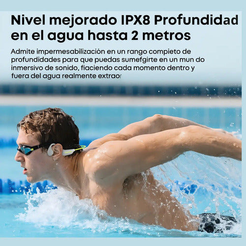 Auriculares Natación Conducción Ósea Langsdom Be20 Bluetooth 16gb Sumergibles Ipx8 Negro