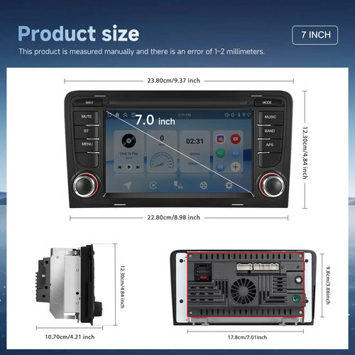 Pantalla Estereo Audi A3 2003-2012 Carplay Android  4gb 64gb