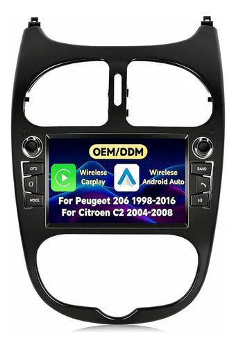 Estereo Android Peugeot 206  Carplay Android 2gb 64gb Marco