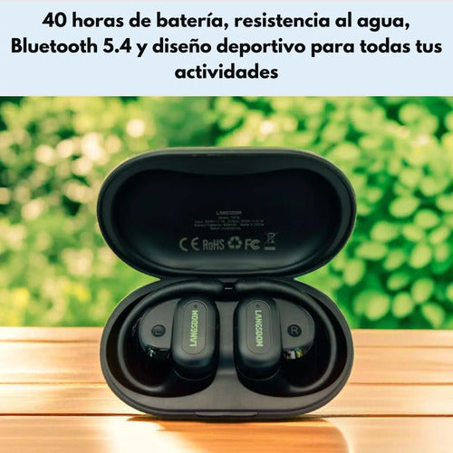 Auriculares Langsdom Ts19 Bluetooth Inalámbricos Open Ear Deportivo Negro