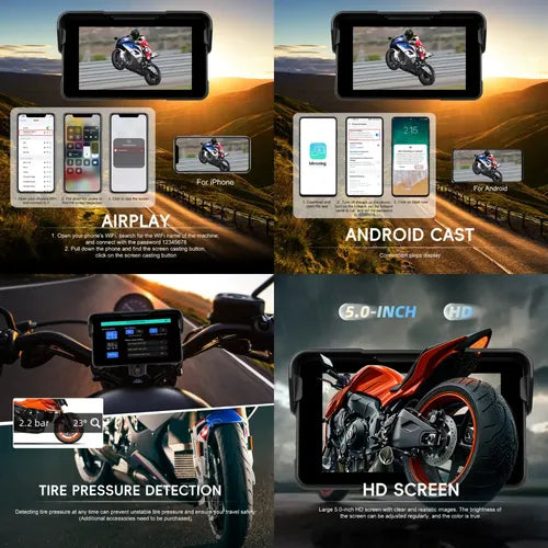 Carplay Moto Multimedia 5 Pulgadas A Prueba De Agua