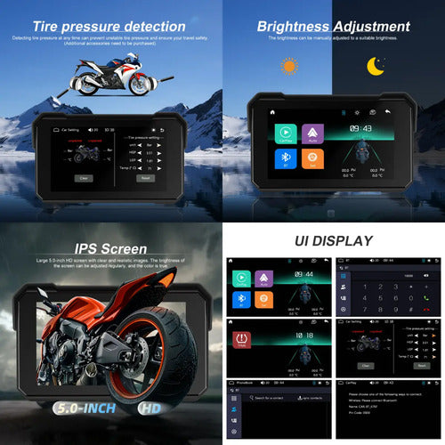 Carplay Moto Android Multimedia Navegador Impermeable