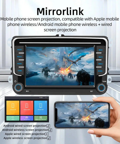 Pantalla Vw Vento Amarok Gol Msi 2gb 64gb Carplay Android