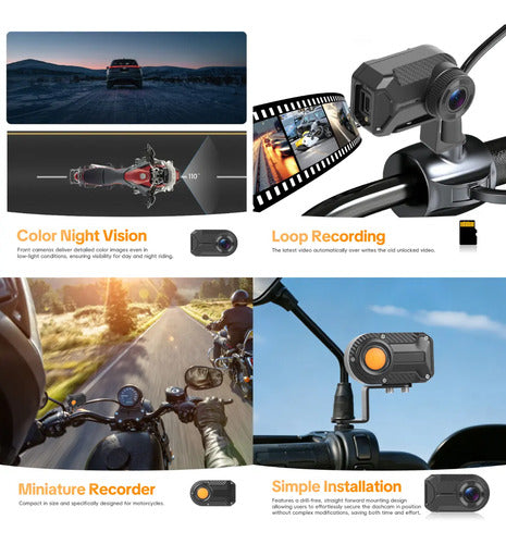 Camara Grabadora Hd 1080p Para Moto Motoblog Ip66