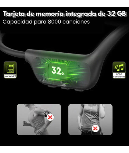 Auriculares Conducción Ósea Langsdom Be17 Para Natación Con 32 Gb Y Bluetooth 5.4 Negro