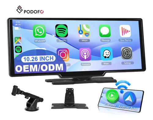 Pantalla 10 Pulgadas  12v Auto Carplay/ Android Auto + Cam