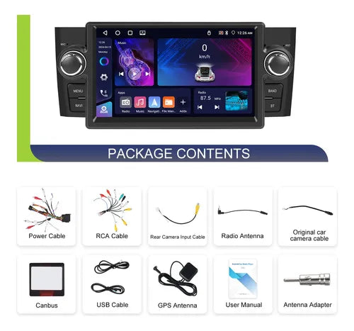 Pantalla Fiat Punto Linea Carplay Android Auto 4gb64gb 08/11