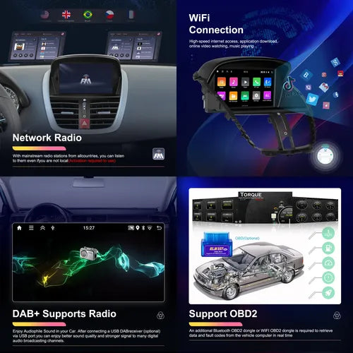 Pantalla Multimedia Peugeot 207 Android Auto Carplay 2gb 64g