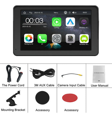 Central Multimedia Tactil Con Carplay Y Android Auto 12v 7