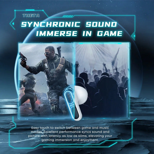 Audífonos Bluetooth Gamer In-ear Langsdom Tg11 Negro E-sports Series Led