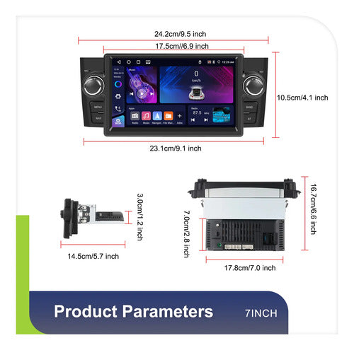 Pantalla Fiat Punto Linea Carplay Android Auto 4gb64gb 08/11