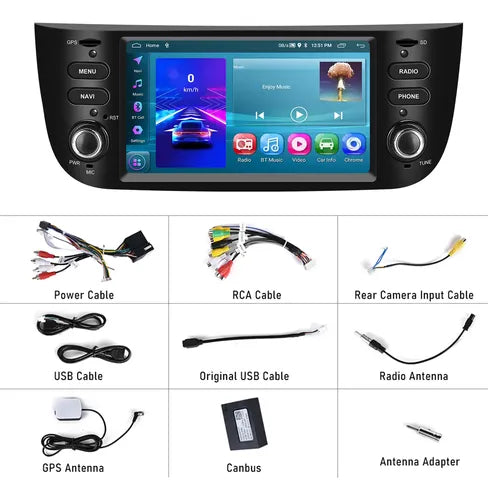 Pantalla Fiat Punto 12/15 Carplay Android Auto 4gb 64g  Octa