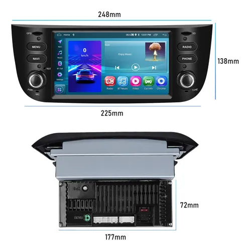 Pantalla Fiat Punto 12/15 Carplay Android Auto 4gb 64g  Octa