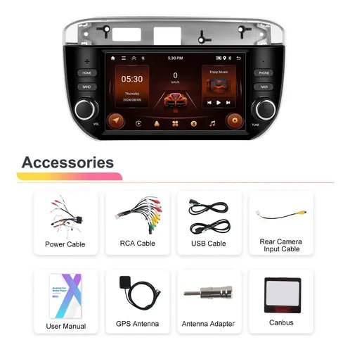 Pantalla Fiat Punto  Carplay Android Auto 4gb 64g