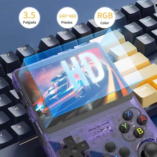 Pantalla Ips Portátil Para Juegos Retro R36s 64g Blanco