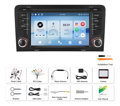 Pantalla Estereo Audi A3 2003-2012 Carplay Android  4gb 64gb
