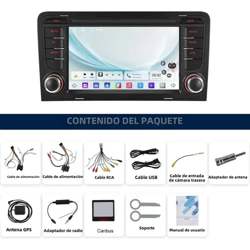 Pantalla Estereo A3 2003-2012 Carplay Android Auto 2gb 64gb
