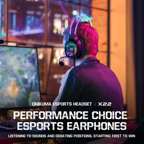 Auriculares Gamer Vincha Para Pc Onikuma X22 Con Micrófono