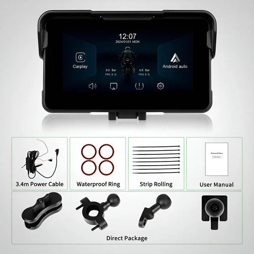 Carplay Moto Multimedia 5 Pulgadas A Prueba De Agua