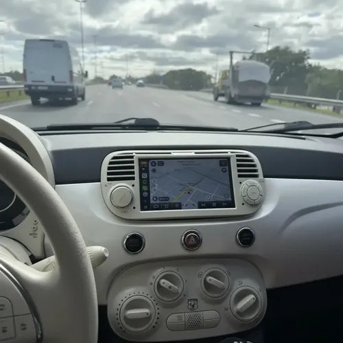 Estereo Carplay Android Auto Fiat 500 7  4gb 128gb Blanco