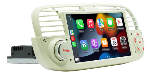 Estereo Carplay Android Auto Fiat 500 2gb 64g Negro Blanco