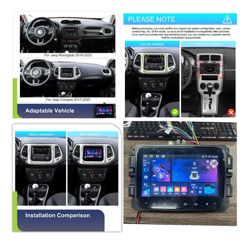 Estéreo 4+64g Carplay Para Jeep Compass Renegade Android