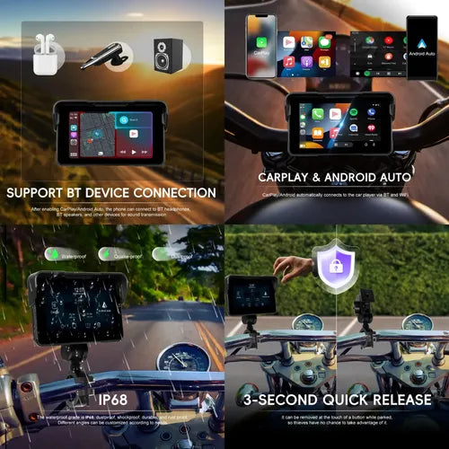 Carplay Moto Multimedia 5 Pulgadas A Prueba De Agua