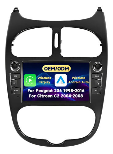Estereo Android Peugeot 206  Carplay Android 2gb 64gb Marco
