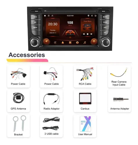 Estereo Audi A4 B7 2002/2008 2 Gb 64gb Carplay Android Auto