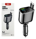 Cargador Retractil Rapido De Auto Type C / Ligthning 5 En 1
