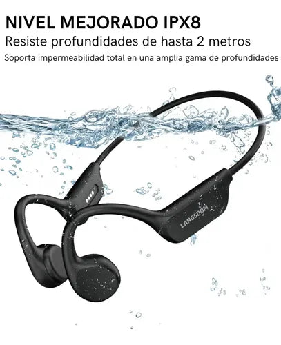 Auriculares Conducción Ósea Langsdom Be17 Para Natación Con 32 Gb Y Bluetooth 5.4 Negro